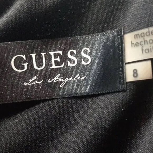 Guess Sleeveless Scallop Fringe Eyelash Lace Mini Dress - Picture 7 of 8